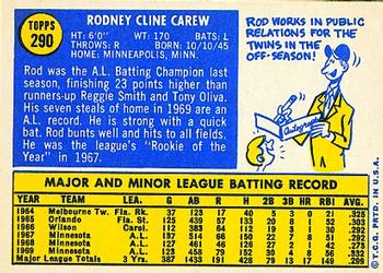 Rod Carew  baseball card collectible - Main Image 2