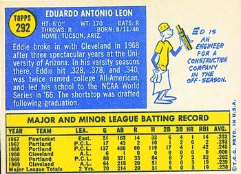 Eddie Leon  baseball card collectible - Main Image 2