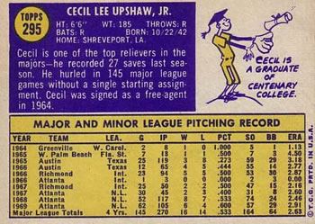 Cecil Upshaw  baseball card collectible - Main Image 2