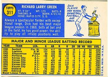 Dick Green  baseball card collectible - Main Image 2