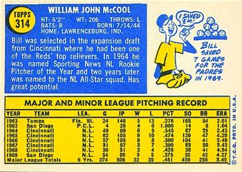 Bill McCool  baseball card collectible - Main Image 2