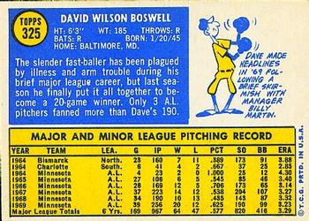 Dave Boswell  baseball card collectible - Main Image 2