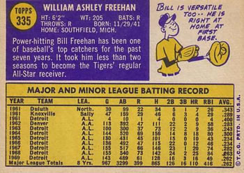 Bill Freehan  baseball card collectible - Main Image 2
