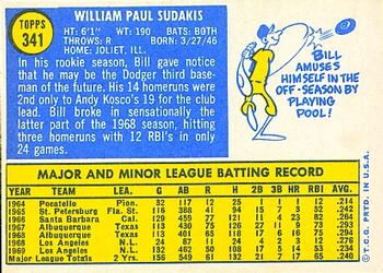 Bill Sudakis  baseball card collectible - Main Image 2