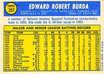 Bob Burda  baseball card collectible - Main Image 2