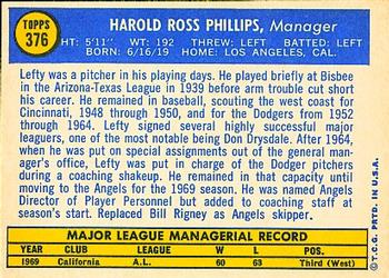 Lefty Phillips  baseball card collectible - Main Image 2