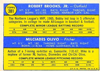 Athletics 1970 Rookie Stars (Bobby Brooks / Mike Olivo)  baseball card collectible - Main Image 2
