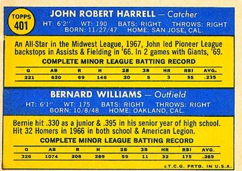 Giants 1970 Rookie Stars (John Harrell / Bernie Williams)  baseball card collectible - Main Image 2