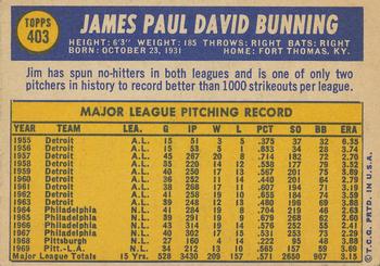 Jim Bunning  baseball card collectible - Main Image 2