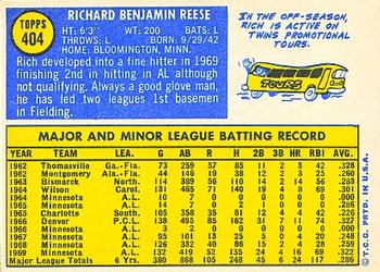 Rich Reese  baseball card collectible - Main Image 2