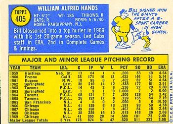 Bill Hands  baseball card collectible - Main Image 2