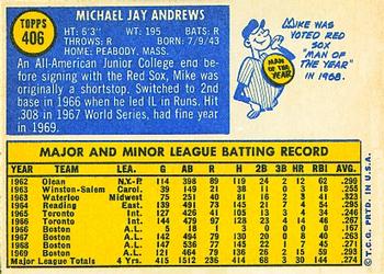Mike Andrews  baseball card collectible - Main Image 2