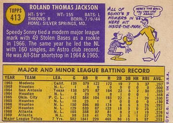 Sonny Jackson  baseball card collectible - Main Image 2