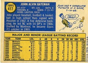 John Bateman  baseball card collectible - Main Image 2