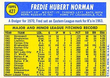 Fred Norman  baseball card collectible - Main Image 2