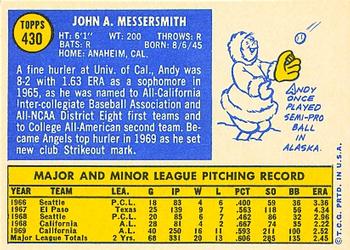 A. Messersmith  baseball card collectible - Main Image 2