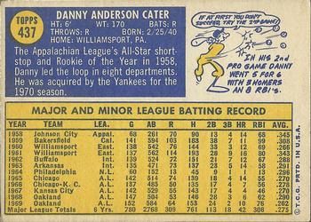 Danny Cater  baseball card collectible - Main Image 2