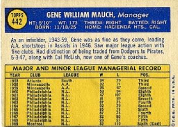 Gene Mauch  baseball card collectible - Main Image 2