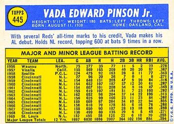 Vada Pinson  baseball card collectible - Main Image 2