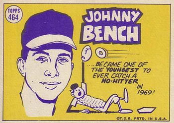 Johnny Bench  baseball card collectible - Main Image 2