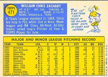 Chris Zachary  baseball card collectible - Main Image 2