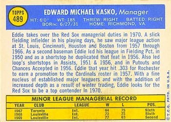 Eddie Kasko  baseball card collectible - Main Image 2