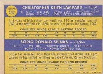 Astros 1970 Rookie Stars (Keith Lampard / Scipio Spinks)  baseball card collectible - Main Image 2