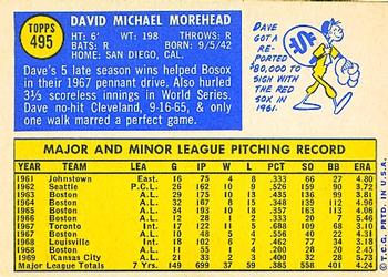 Dave Morehead  baseball card collectible - Main Image 2