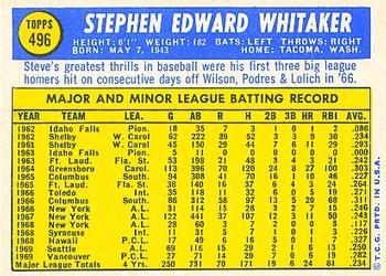 Steve Whitaker  baseball card collectible - Main Image 2