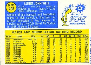 Al Weis  baseball card collectible - Main Image 2