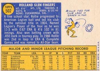 Rollie Fingers  baseball card collectible - Main Image 2