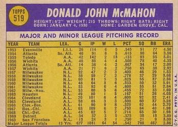 Don McMahon  baseball card collectible - Main Image 2