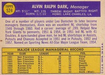 Alvin Dark  baseball card collectible - Main Image 2