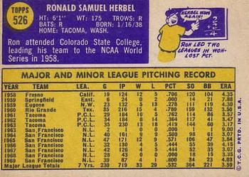 Ron Herbel  baseball card collectible - Main Image 2