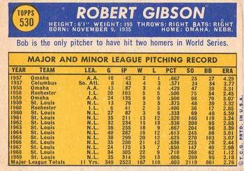 Bob Gibson  baseball card collectible - Main Image 2