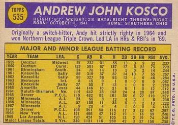 Andy Kosco  baseball card collectible - Main Image 2