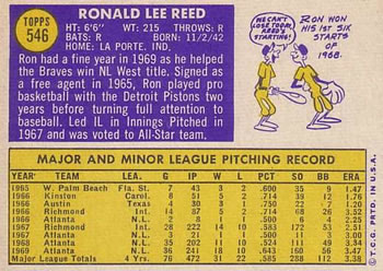 Ron Reed  baseball card collectible - Main Image 2