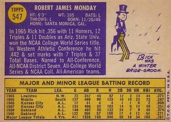 Rick Monday  baseball card collectible - Main Image 2