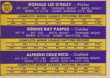 Royals 1970 Rookie Stars (Don O’Riley / Dennis Paepke / Fred Rico)  baseball card collectible - Main Image 2