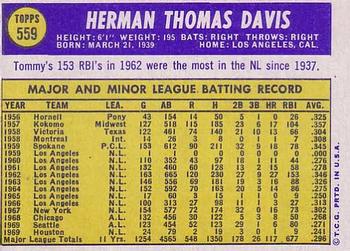 Tommy Davis  baseball card collectible - Main Image 2