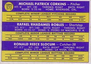 Padres 1970 Rookie Stars (Mike Corkins / Rafael Robles / Ron Slocum)  baseball card collectible - Main Image 2