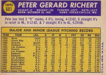 Pete Richert  baseball card collectible - Main Image 2
