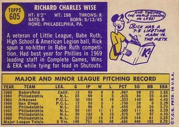 Rick Wise  baseball card collectible - Main Image 2