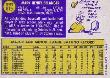 Mark Belanger  baseball card collectible - Main Image 2