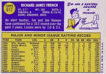 Jim French  baseball card collectible - Main Image 2