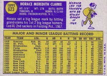 Horace Clarke  baseball card collectible - Main Image 2
