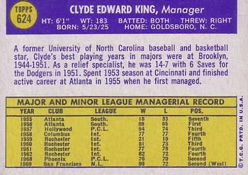 Clyde King  baseball card collectible - Main Image 2