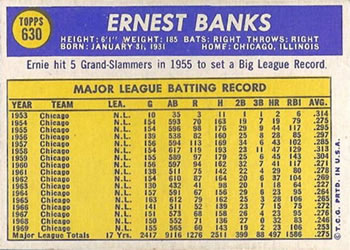 Ernie Banks  baseball card collectible - Main Image 2