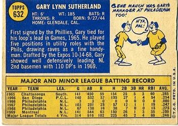 Gary Sutherland  baseball card collectible - Main Image 2