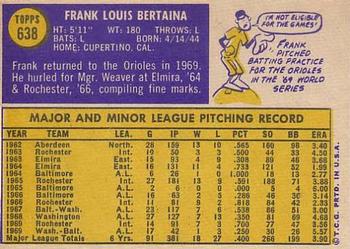 Frank Bertaina  baseball card collectible - Main Image 2